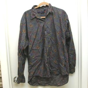 Men's Vintagedark gray button up with small paisleys